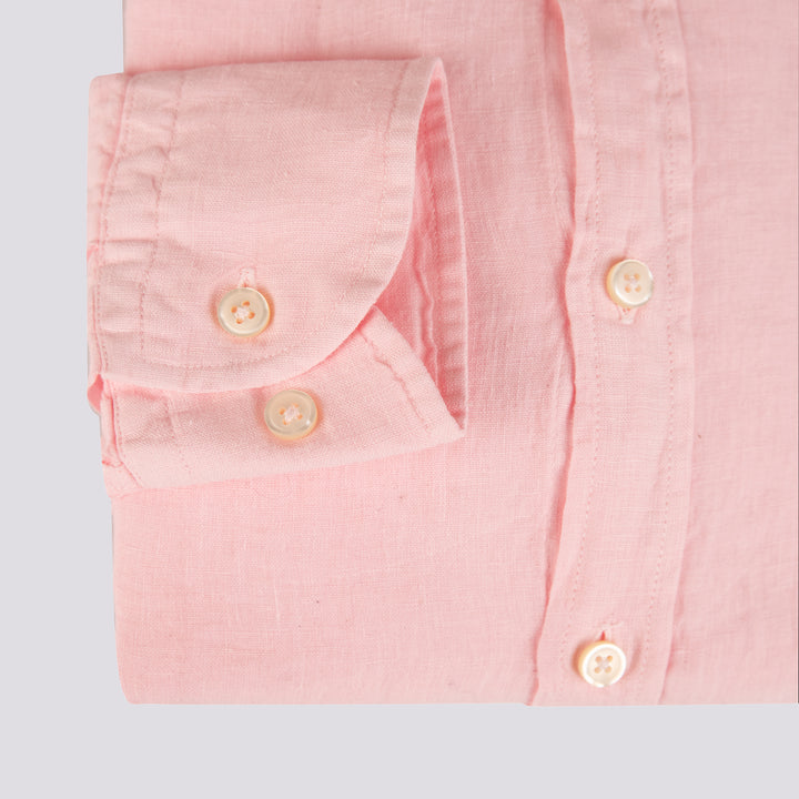Camicia in lino rosa