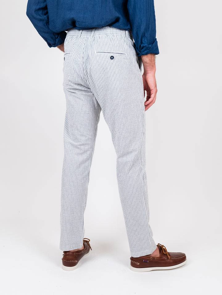 Pantalone in cotone a righe con coulisse