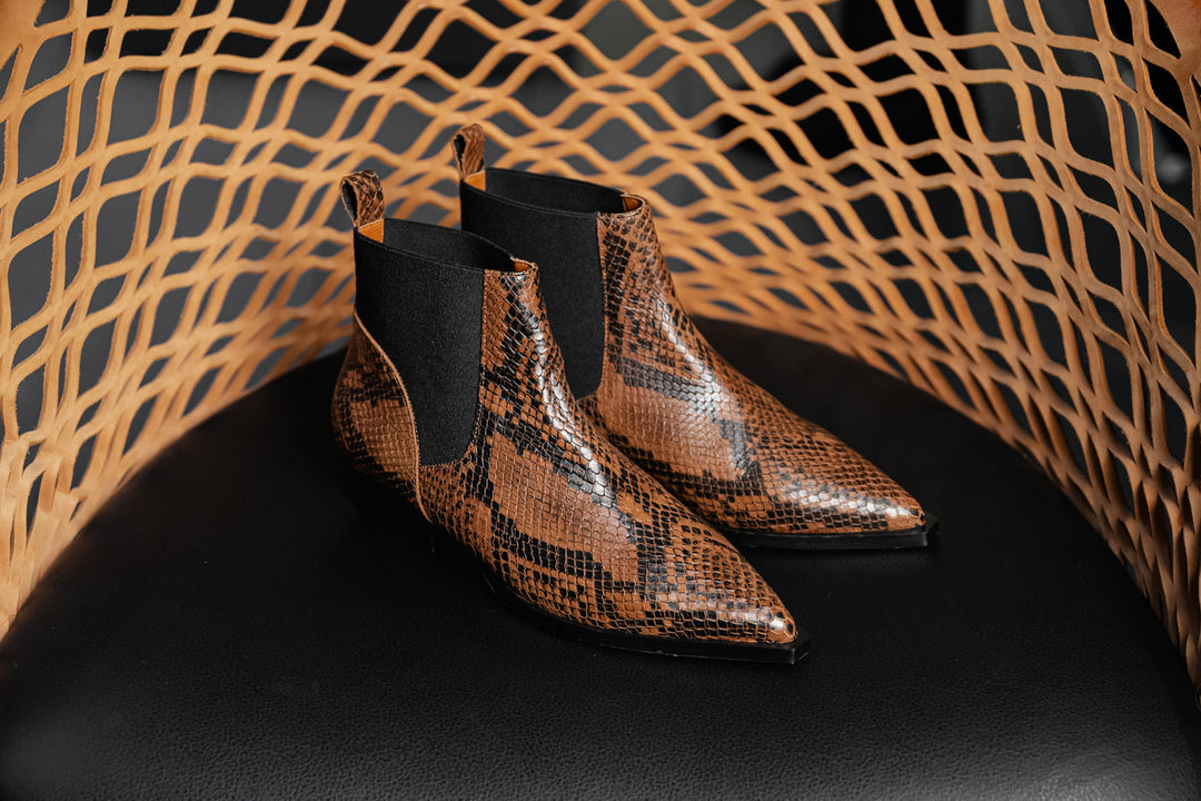 scarpe in pelle stampa pitone