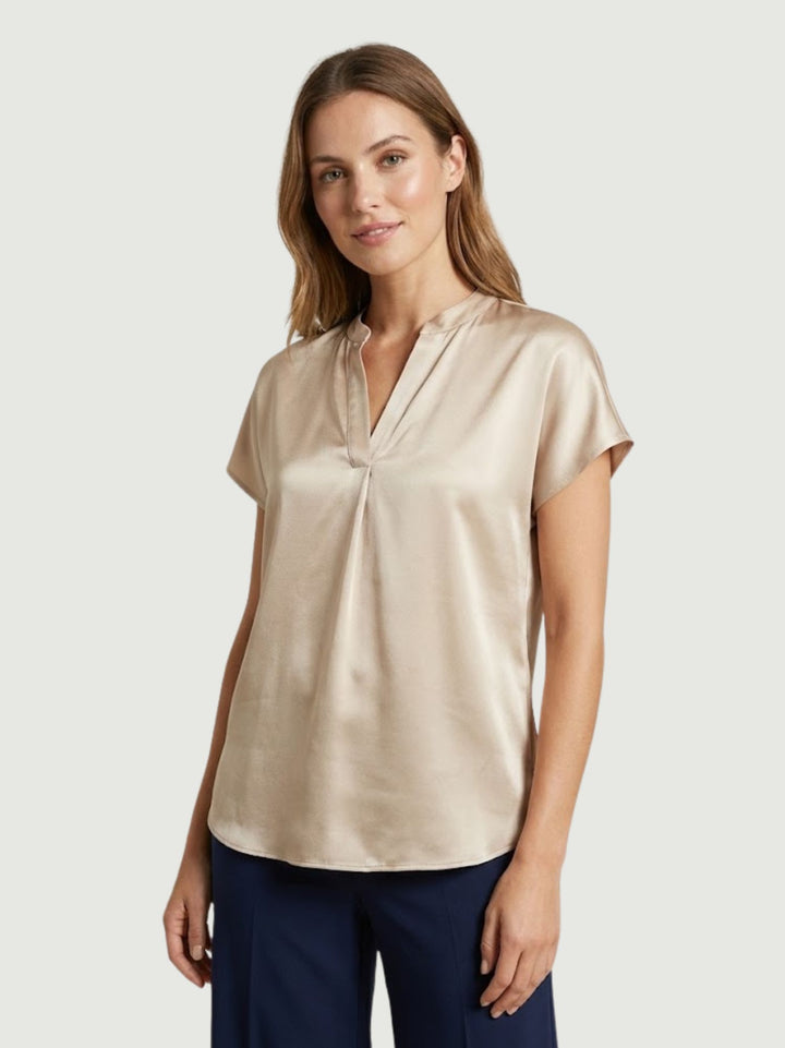 Blusa in raso beige