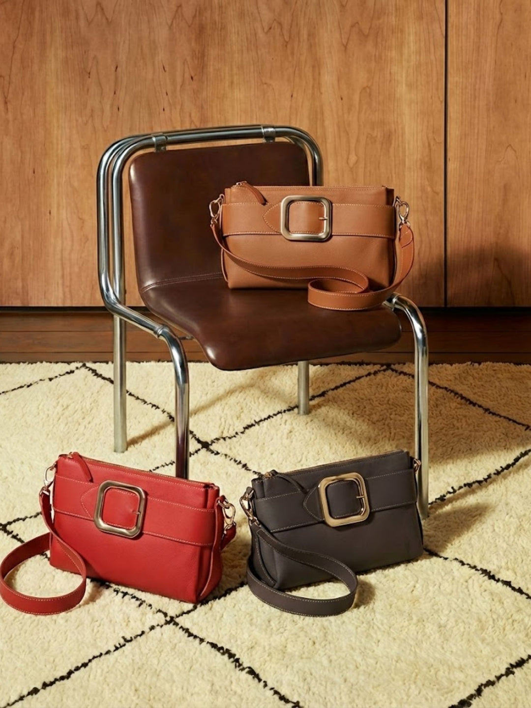 BORSA TRACOLLA IN PELLE CUOIO