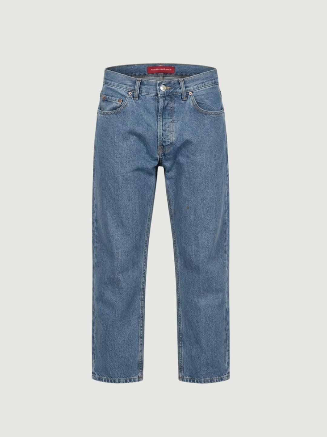 Jeans linea dritta in cotone lavaggio medio
