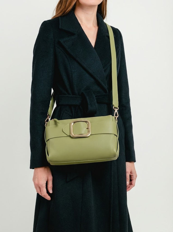 BORSA TRACOLLA IN PELLE PISTACCHIO