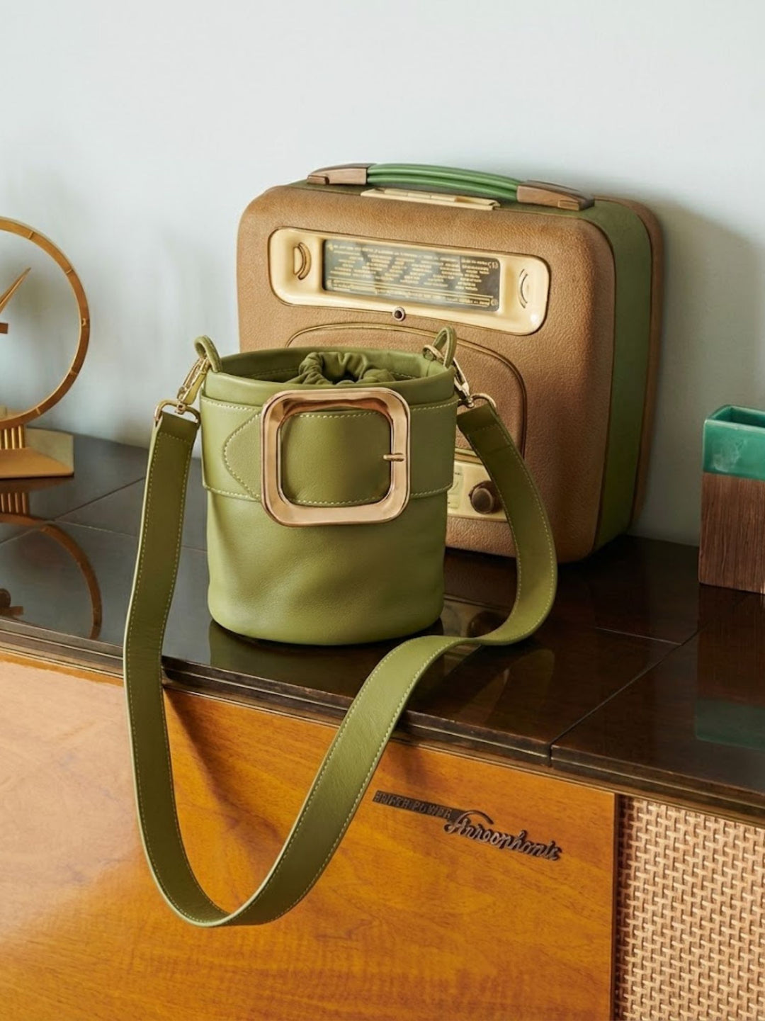 SECCHIELLO KATE IN PELLE PISTACCHIO