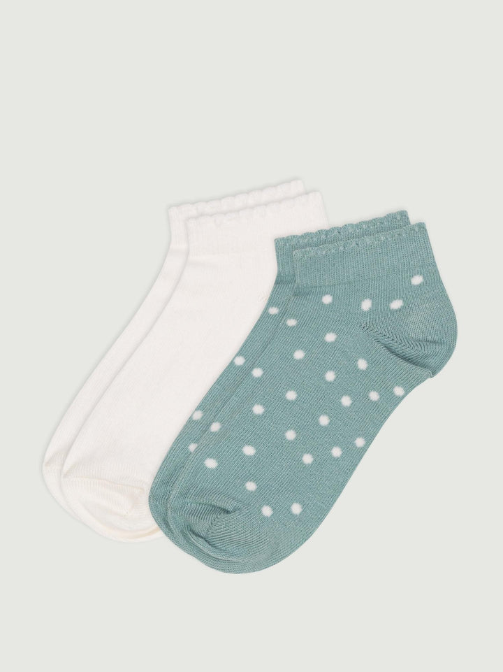 2 paia di calzini in cotone a pois bambina