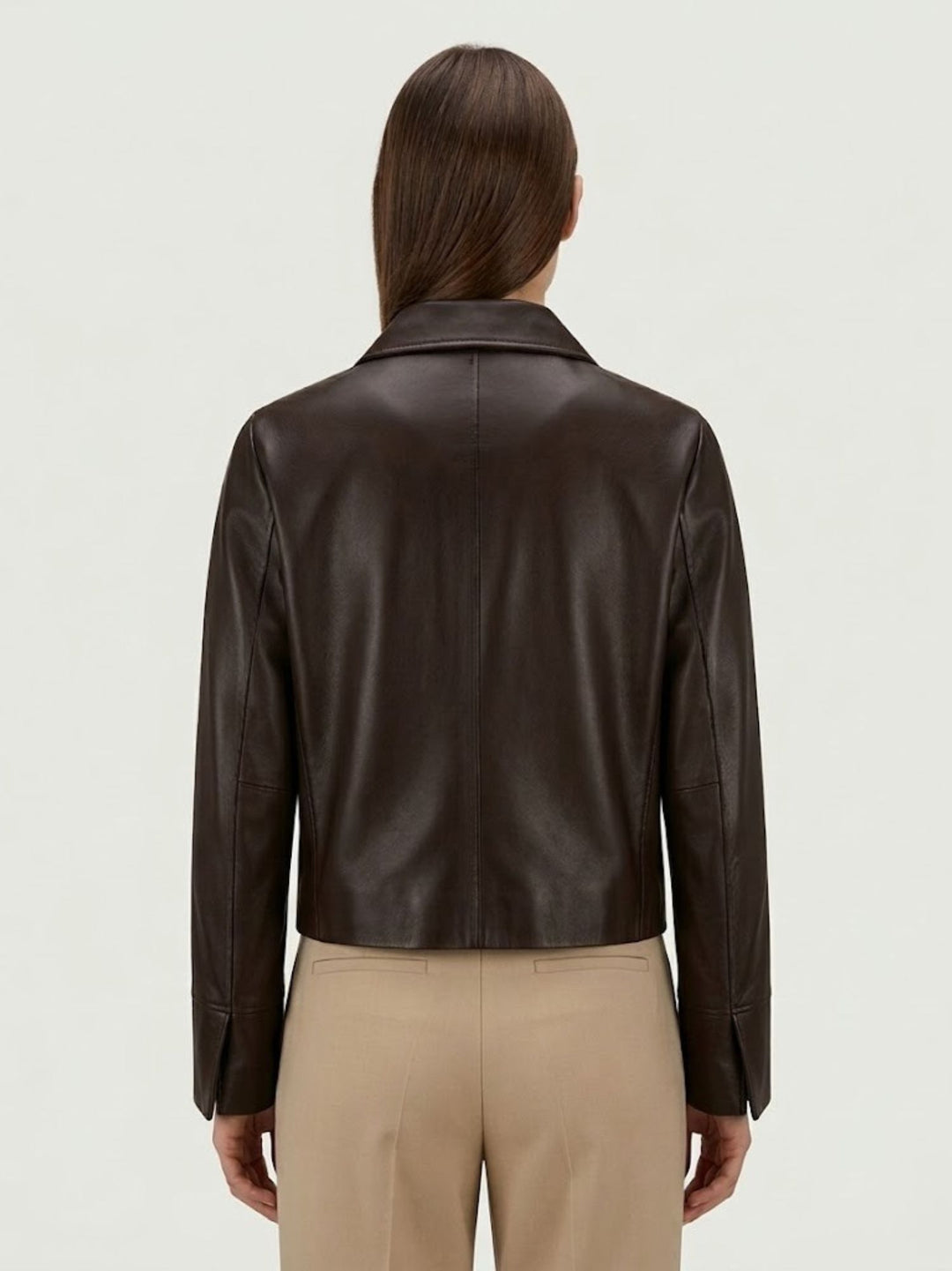 Giacca Malaga in nappa bonded marrone scuro