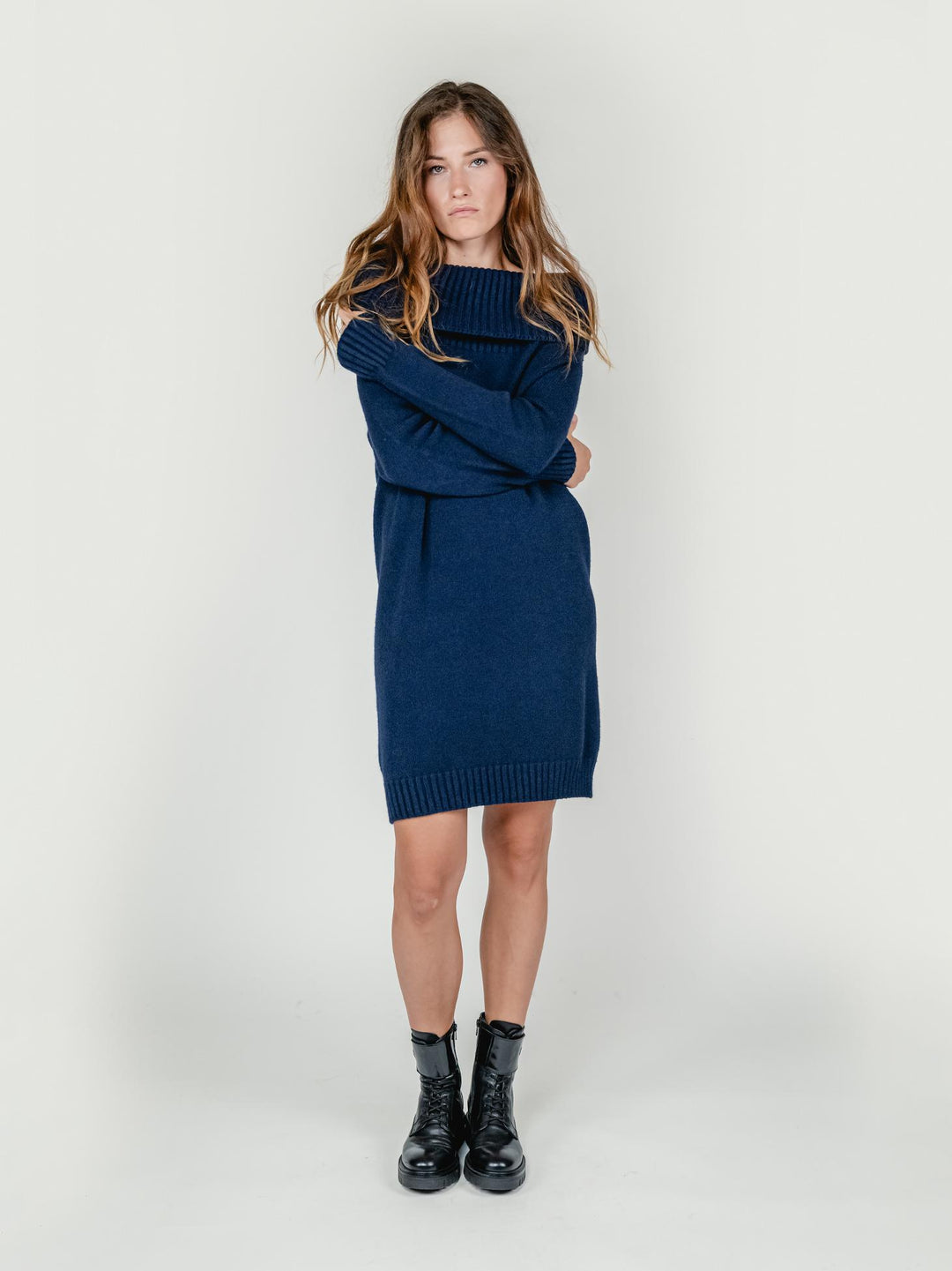 ABITO CORTO IN MAGLIA BLU