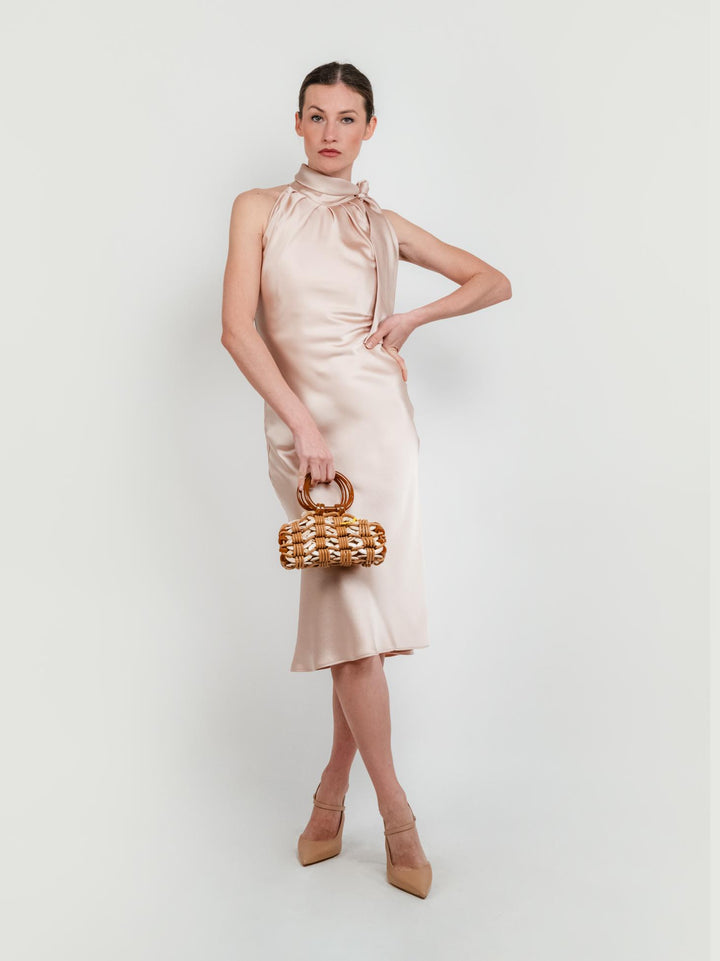 ABITO HALTER COLOR CHAMPAGNE