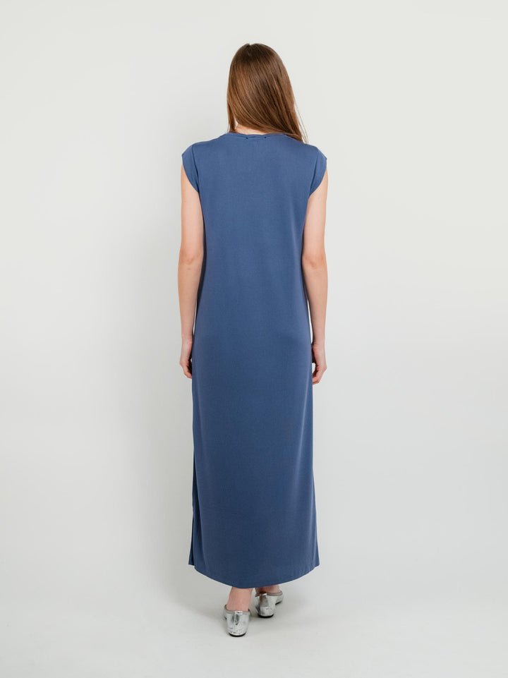 ABITO LUNGO BLUETTE CON MANICHE CORTE