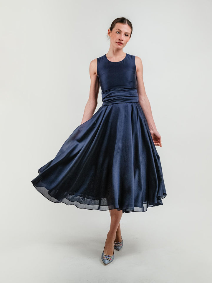 ABITO LUNGO BLU CON FUSCIACCA