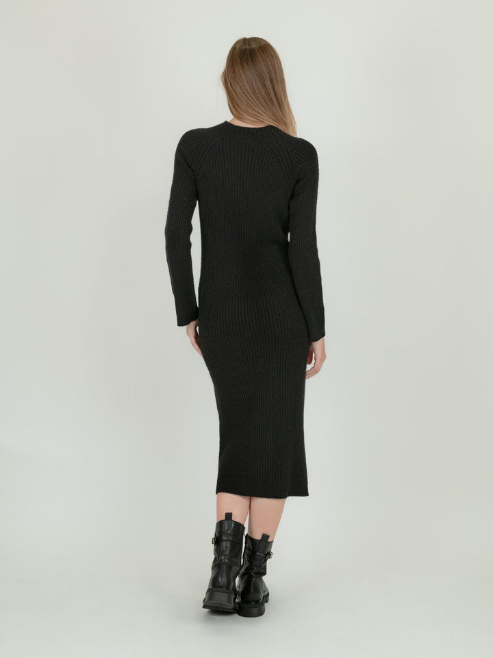 ABITO MIDI IN MAGLIA NERO