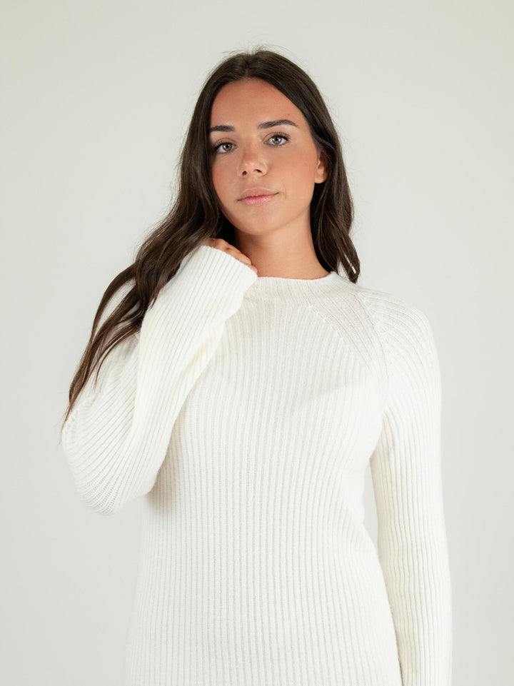ABITO MIDI IN MAGLIA PANNA