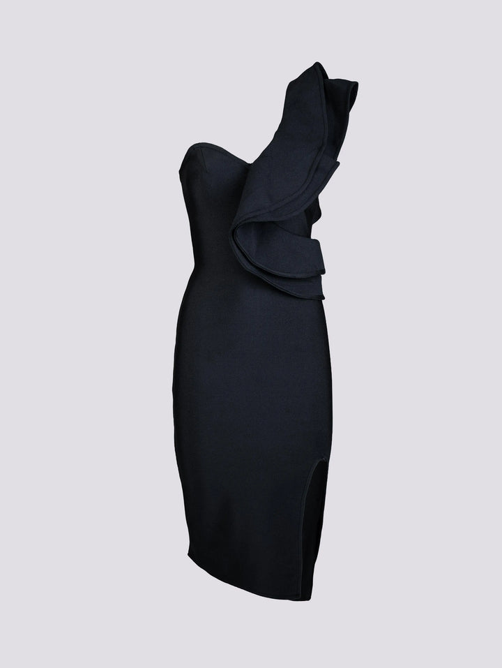 ABITO MONOSPALLA CON VOLANT