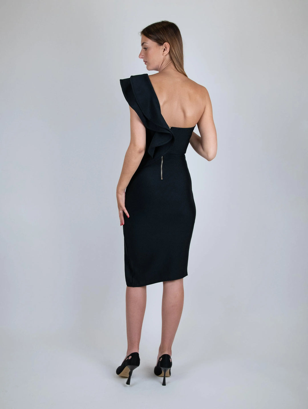 ABITO MONOSPALLA CON VOLANT