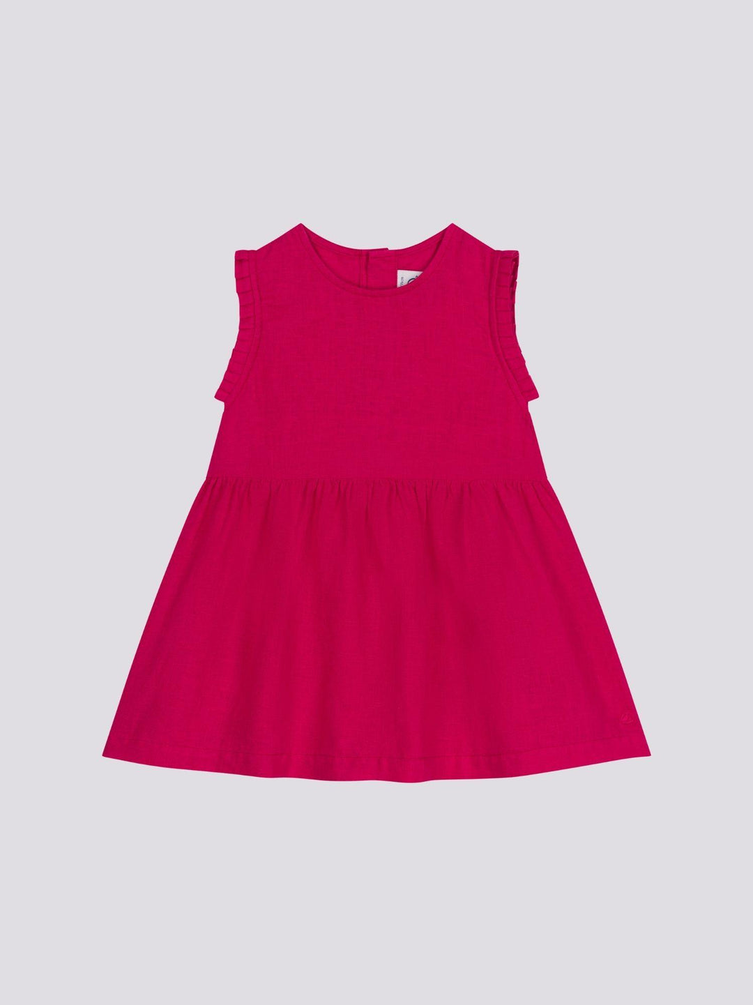 ABITO SENZA MANICHE FUCSIA IN LINO BEBÈ