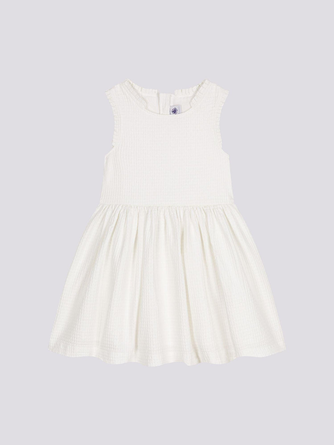 ABITO SMANICATO BIANCO IN COTONE OPERATO BAMBINA