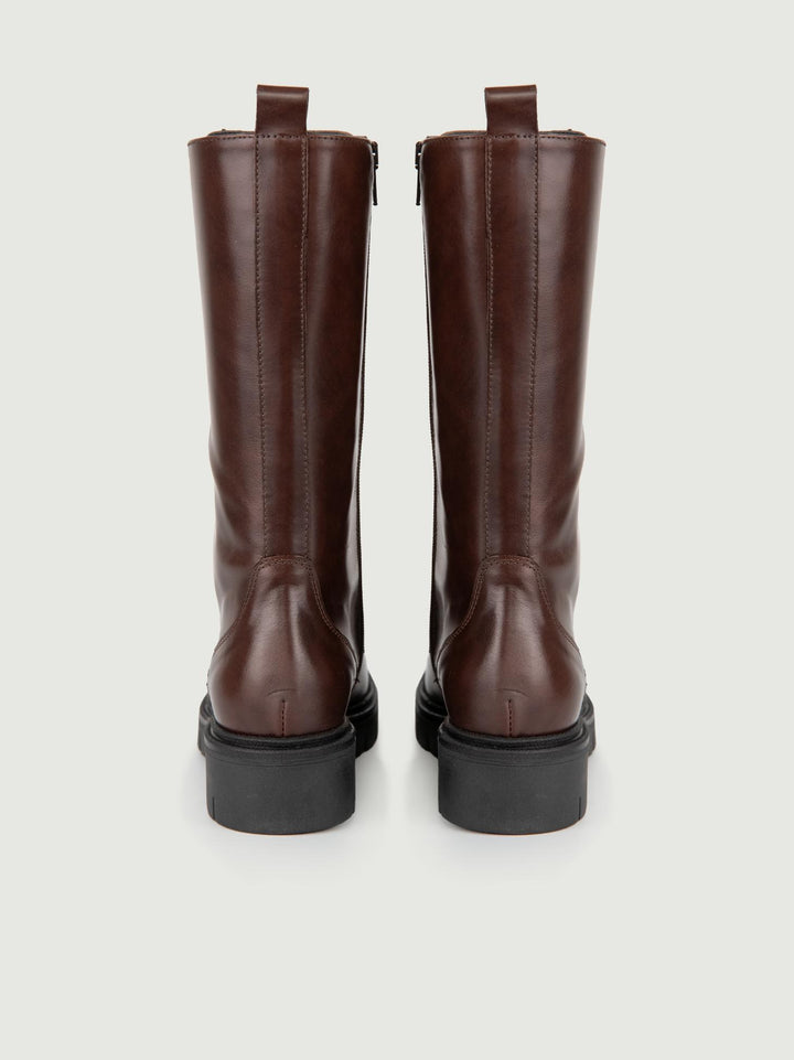 ANFIBIO ALTO IN PELLE MARRONE