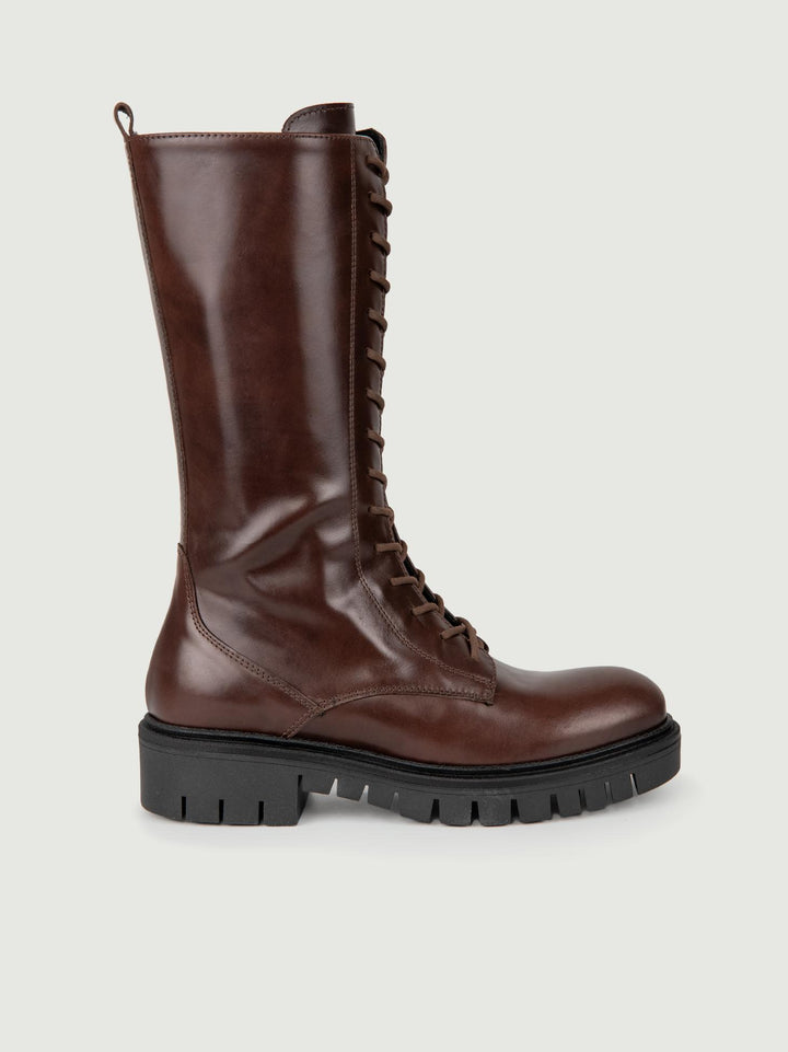 ANFIBIO ALTO IN PELLE MARRONE