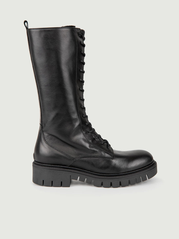 ANFIBIO ALTO IN PELLE NERO