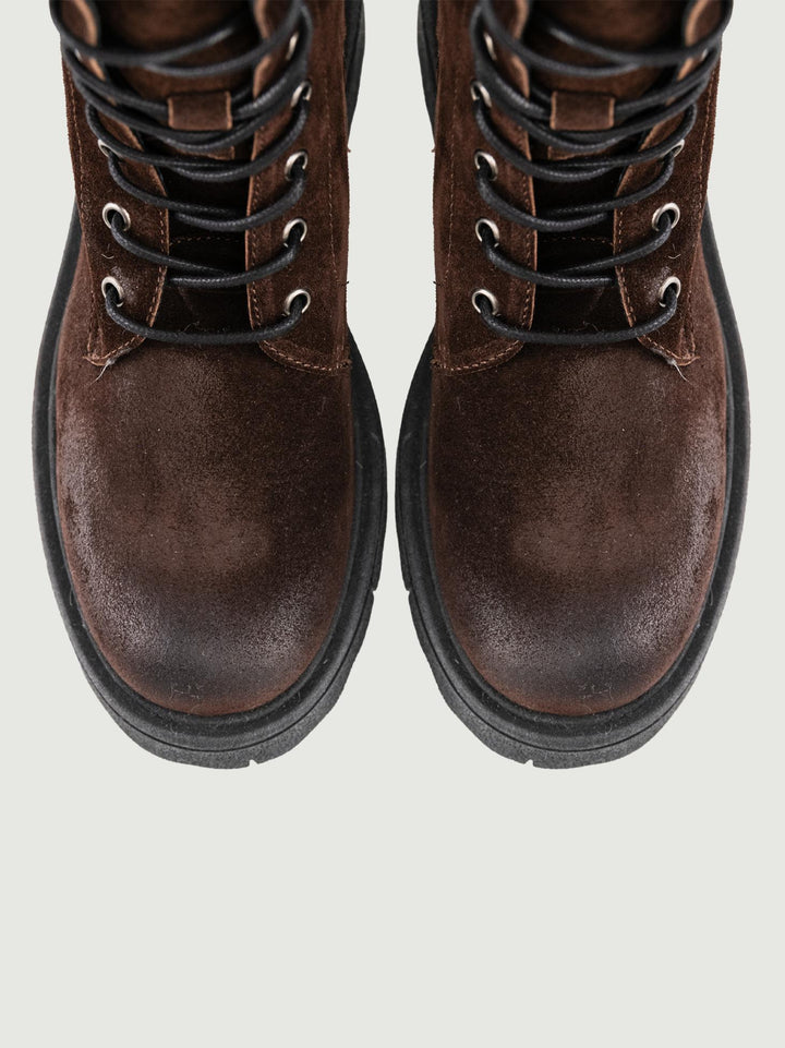 ANFIBIO IN PELLE SCAMOSCIATA TESTA MORO