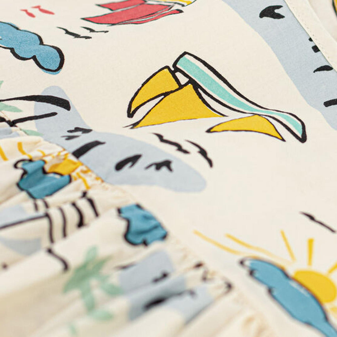 Abito a manica corta in popeline bambina