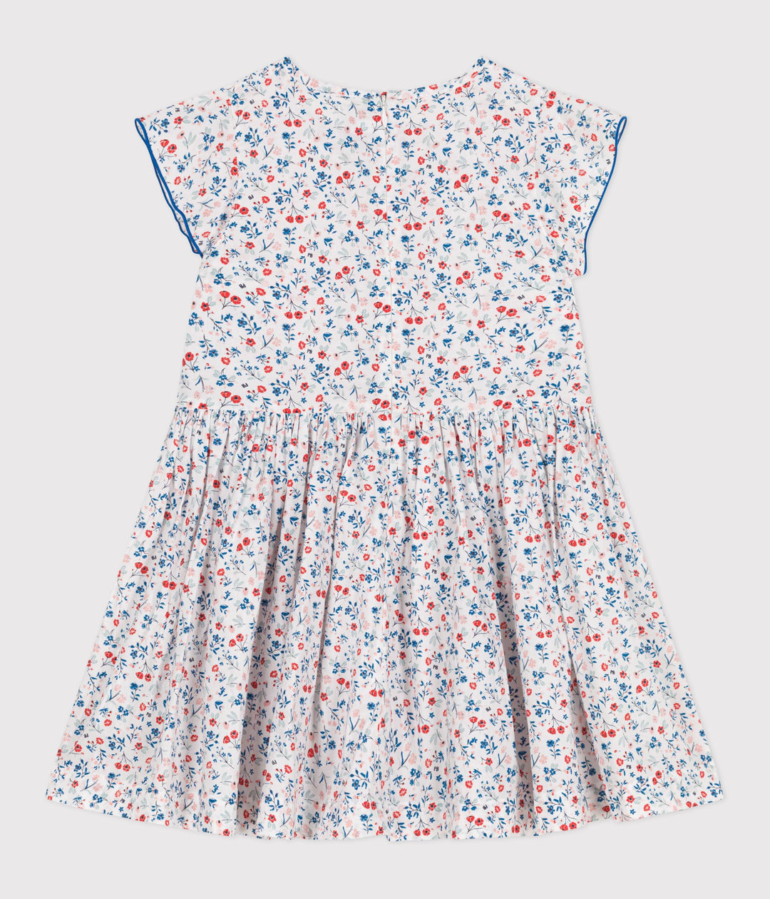 Abito a maniche corte in cotone a fiori bambina