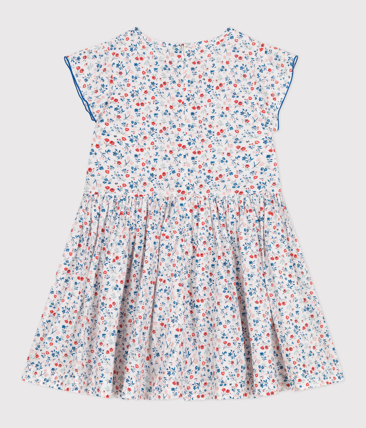 Abito a maniche corte in cotone a fiori bambina