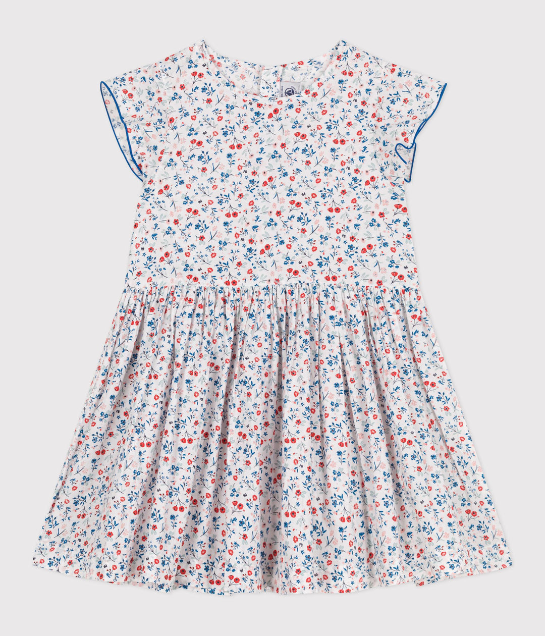 Abito a maniche corte in cotone a fiori bambina
