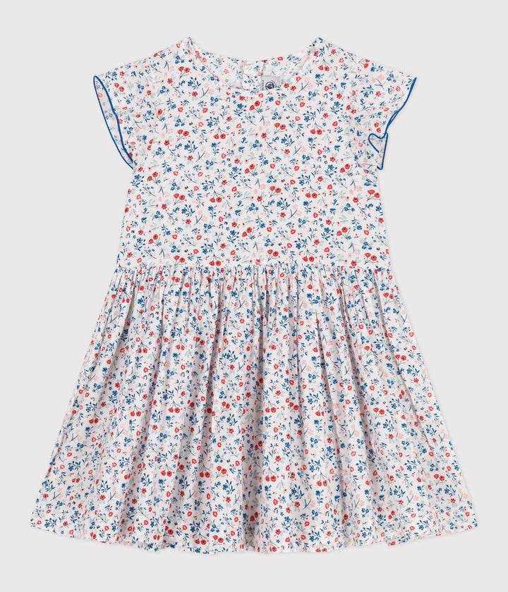 Abito a maniche corte in cotone a fiori bambina