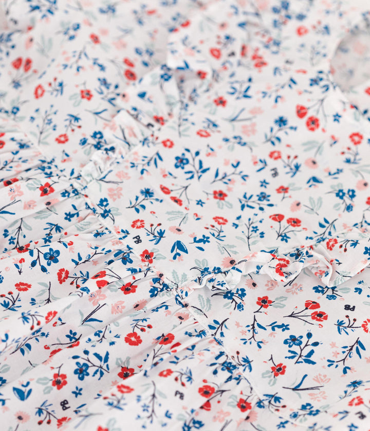 Abito a maniche corte in cotone con stampa a fiori bebè