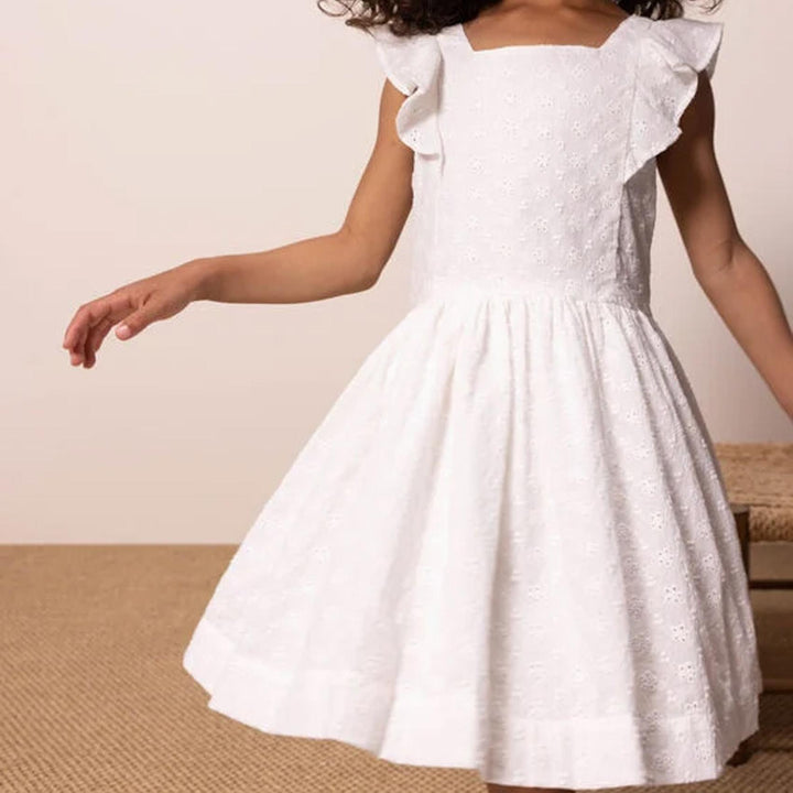 Abito bambina in pizzo sangallo
