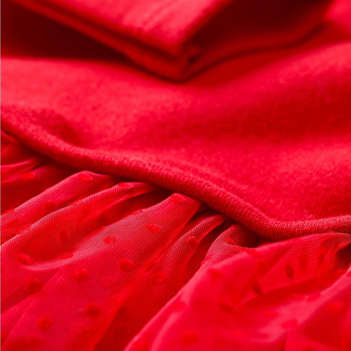 Abito in Molleton e Tulle Rosso