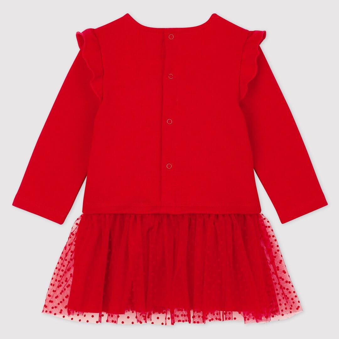 Abito in Molleton e Tulle Rosso