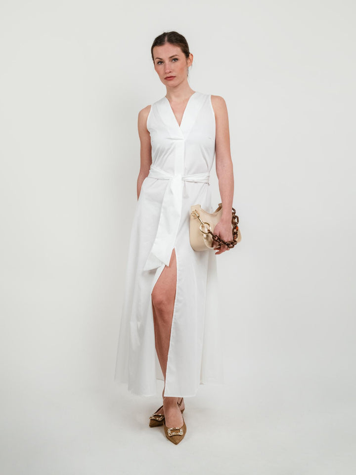 Abito lungo CON FUSCIACCA  bianco ottico