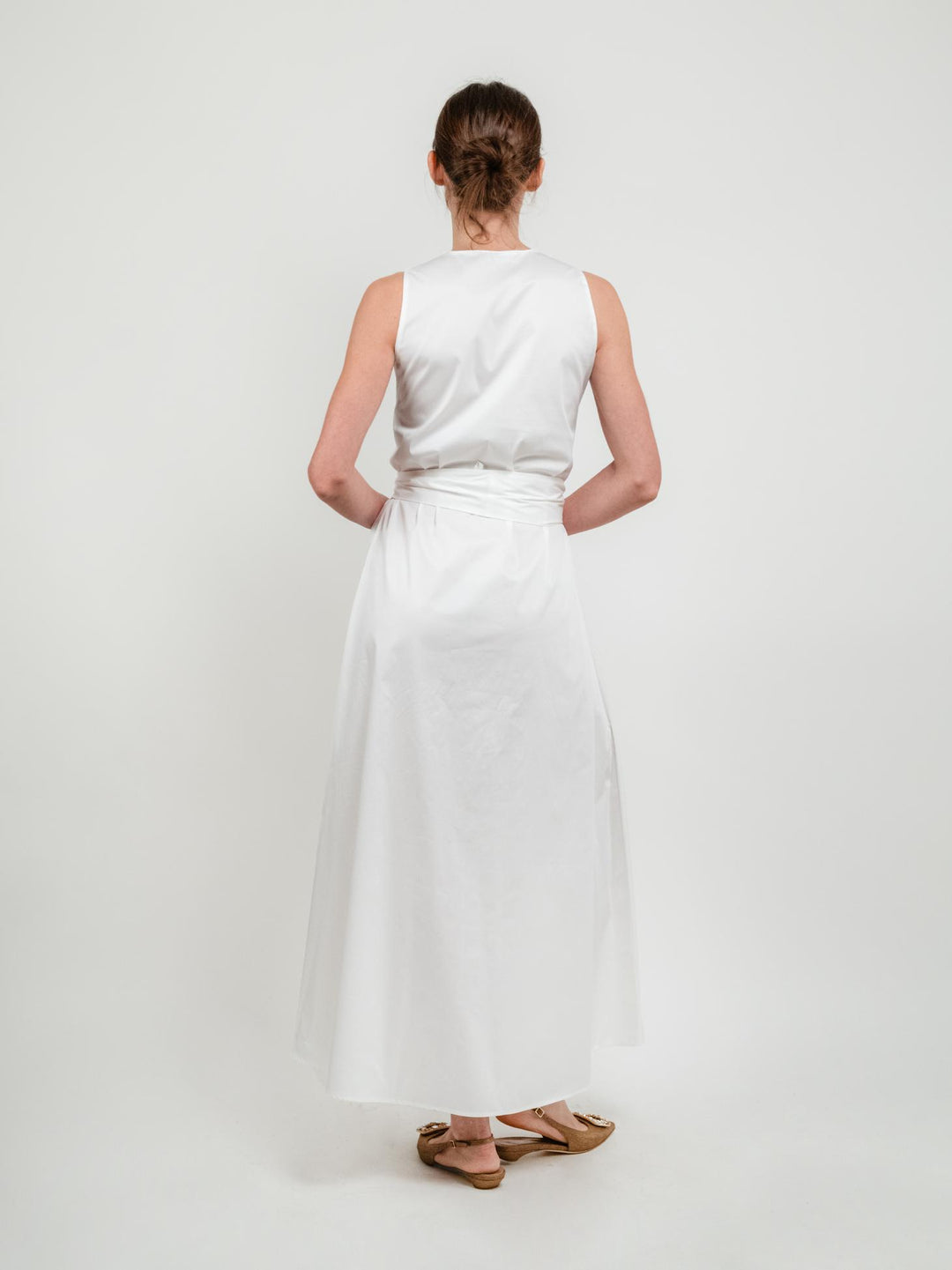 Abito lungo CON FUSCIACCA  bianco ottico