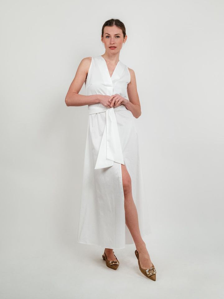 Abito lungo CON FUSCIACCA  bianco ottico