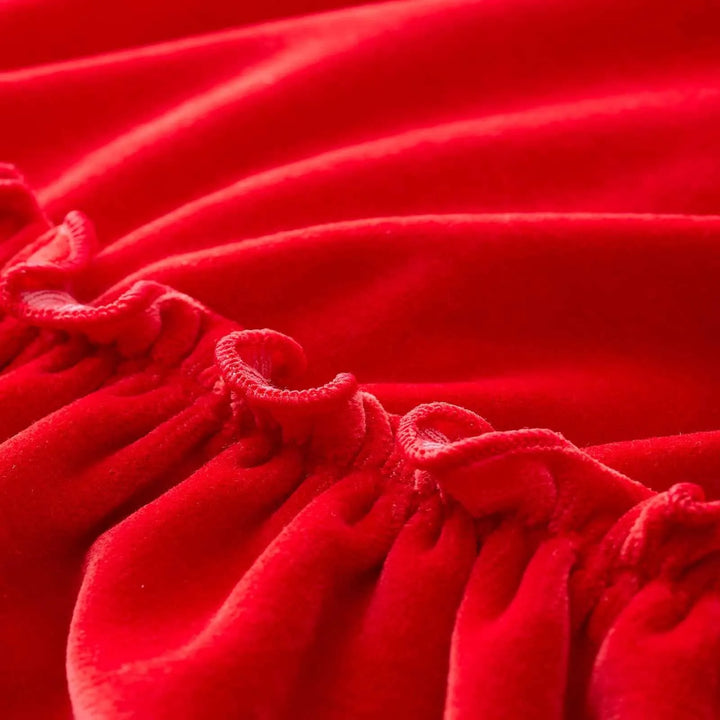 Abito rosso a maniche lunghe