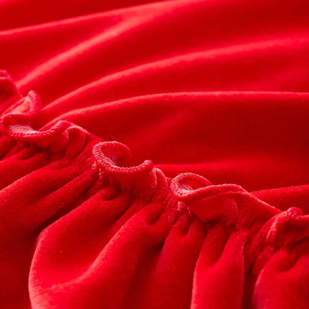 Abito rosso a maniche lunghe