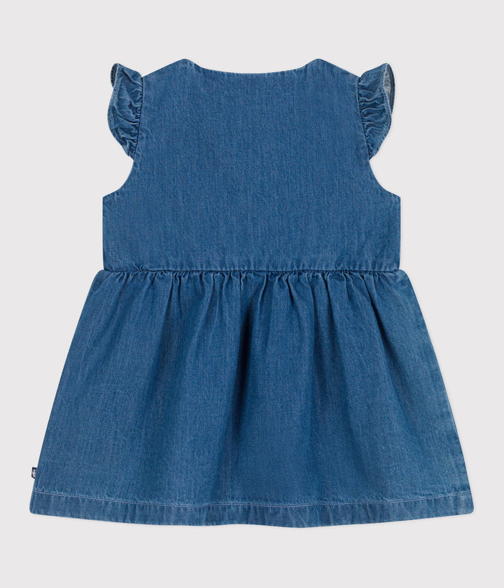 Abito senza maniche in denim leggero bebè