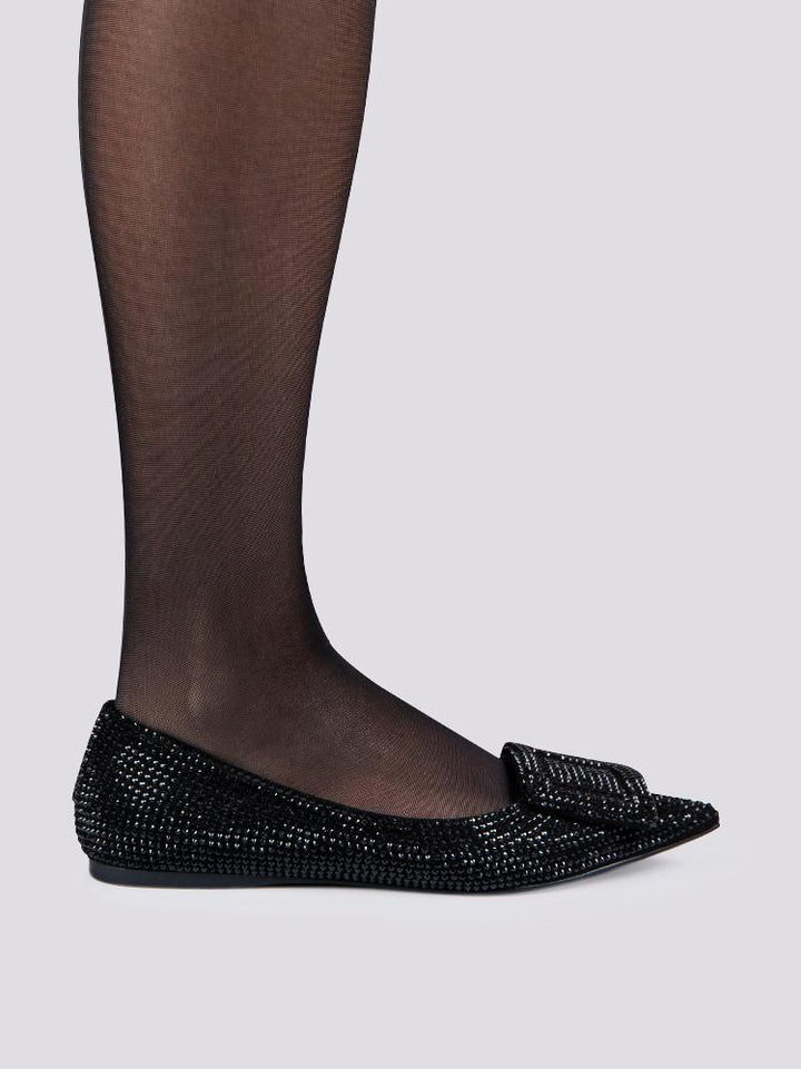 BALLERINA CON FIBBIA E STRASS NERA