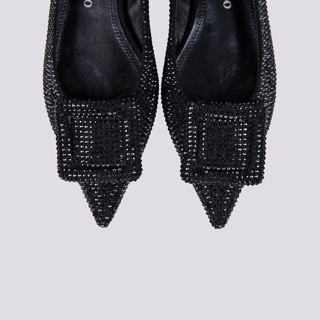 BALLERINA CON FIBBIA E STRASS NERA