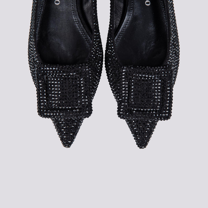 BALLERINA CON FIBBIA E STRASS NERA
