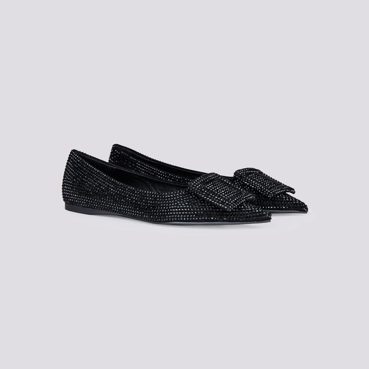 BALLERINA CON FIBBIA E STRASS NERA