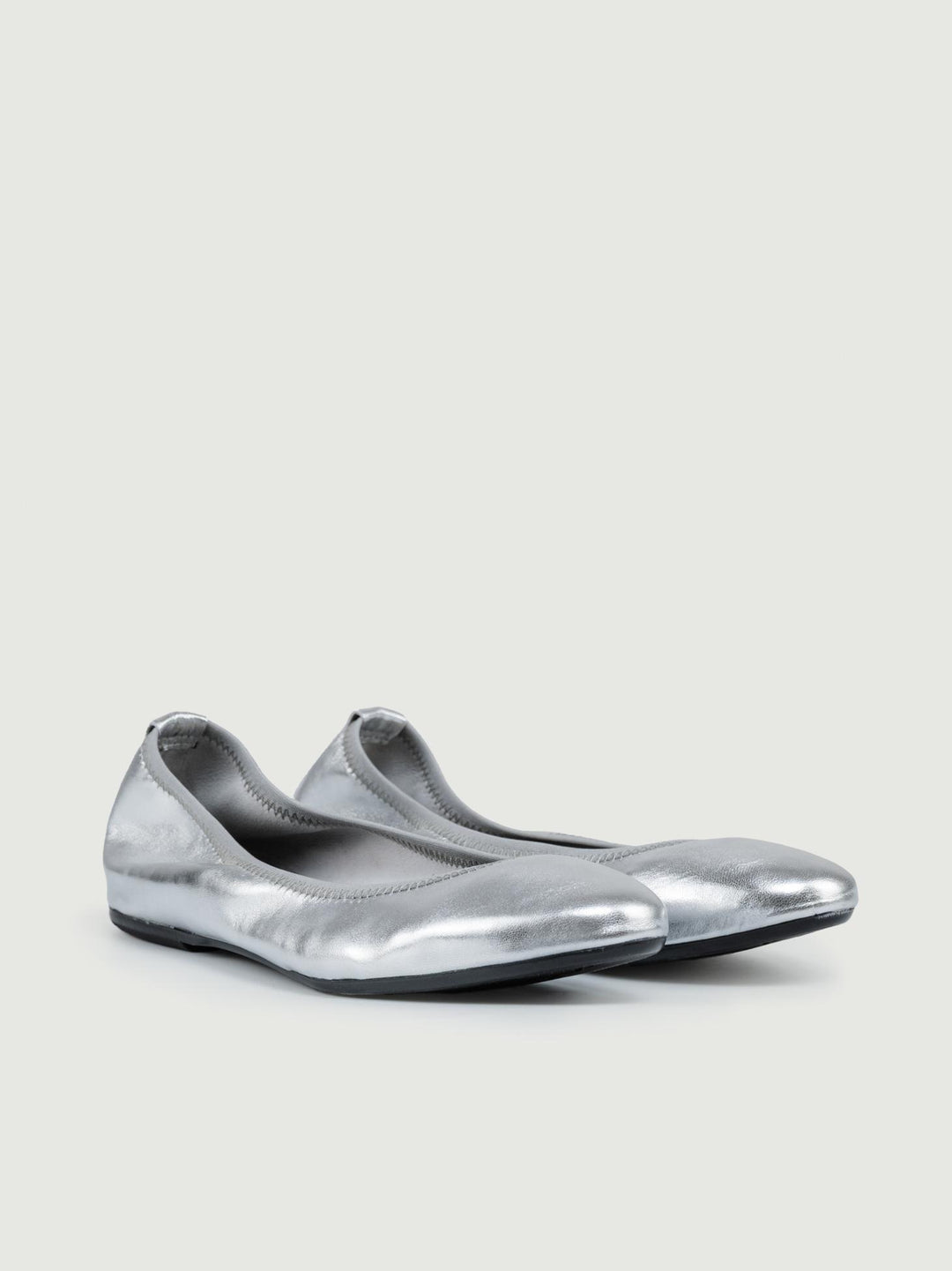 BALLERINA IN PELLE LAMINATA ARGENTO