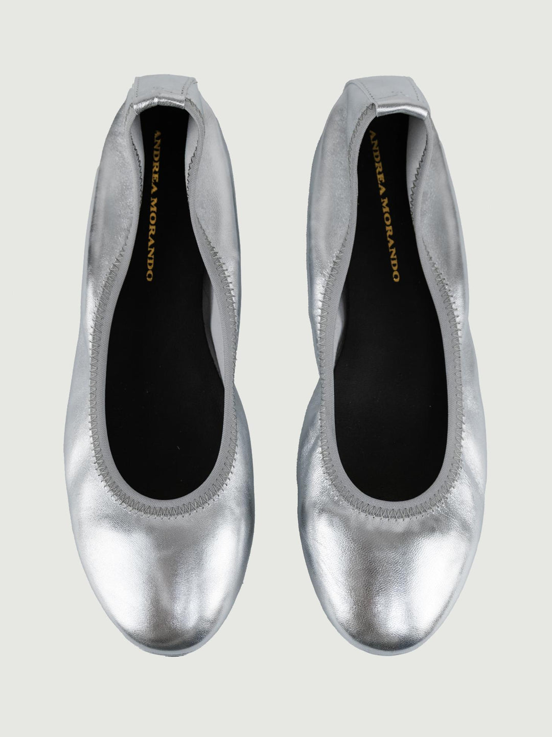 BALLERINA IN PELLE LAMINATA ARGENTO