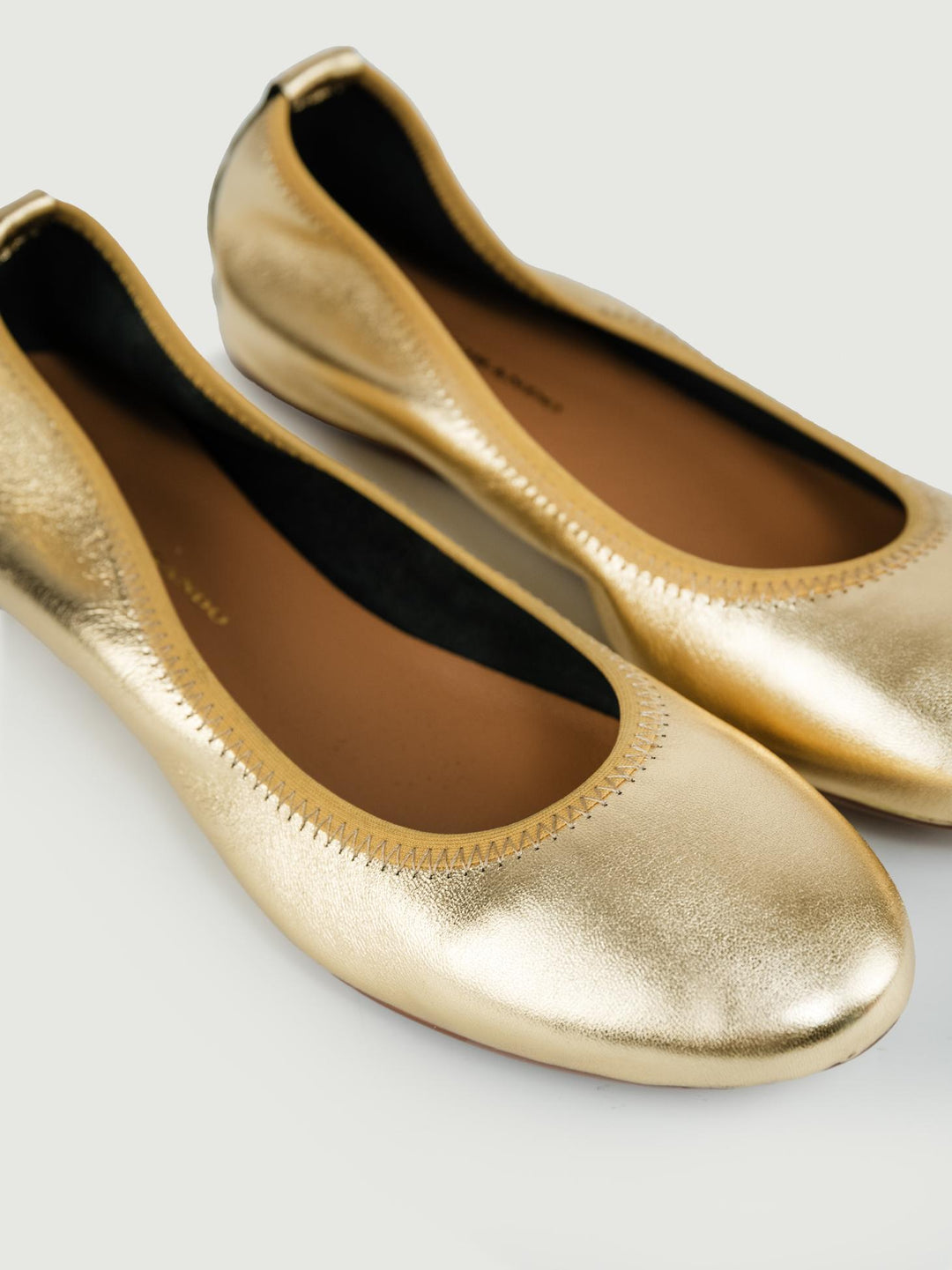 BALLERINA IN PELLE LAMINATA ORO