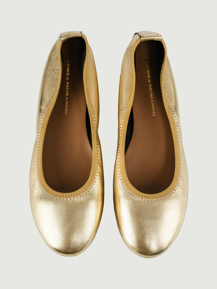 BALLERINA IN PELLE LAMINATA ORO
