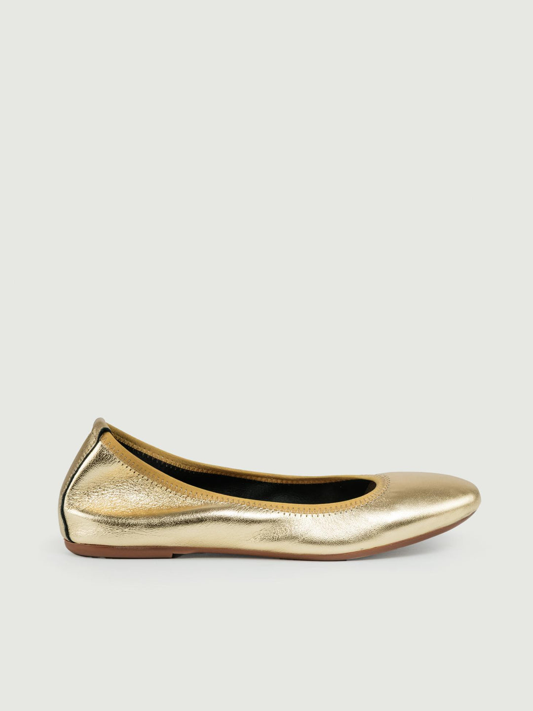 BALLERINA IN PELLE LAMINATA ORO