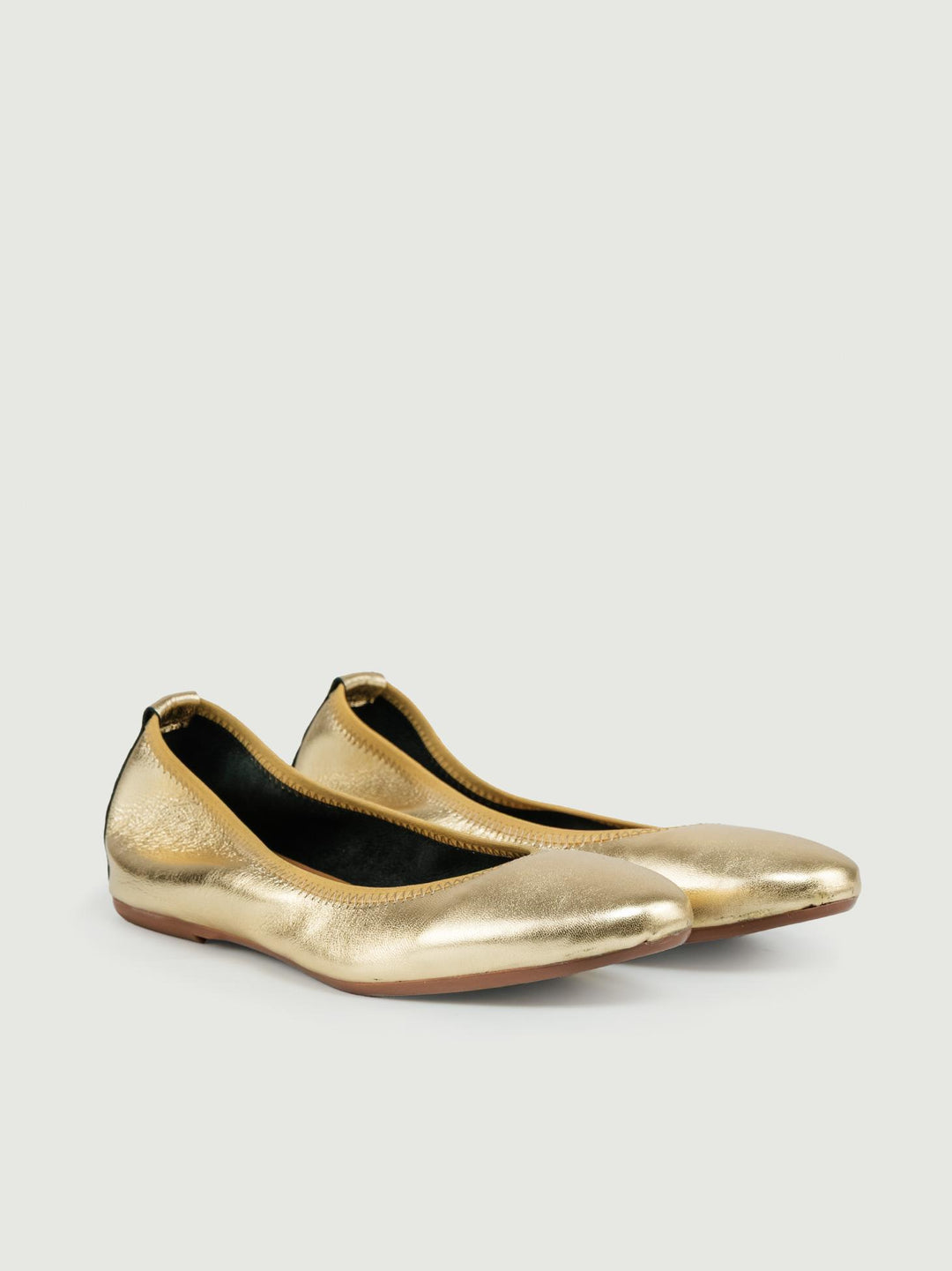 BALLERINA IN PELLE LAMINATA ORO
