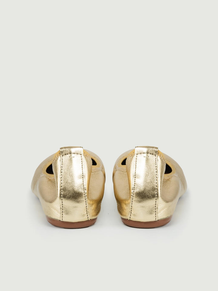 BALLERINA IN PELLE LAMINATA ORO